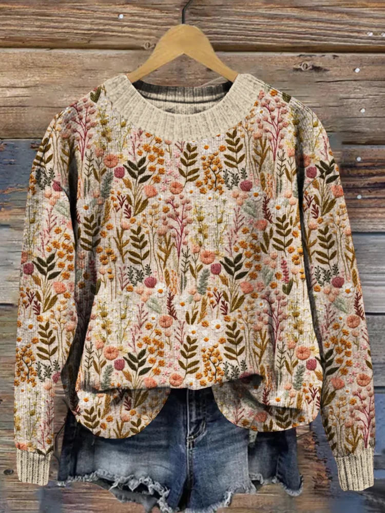 Mignon | Pull à fleurs brodées