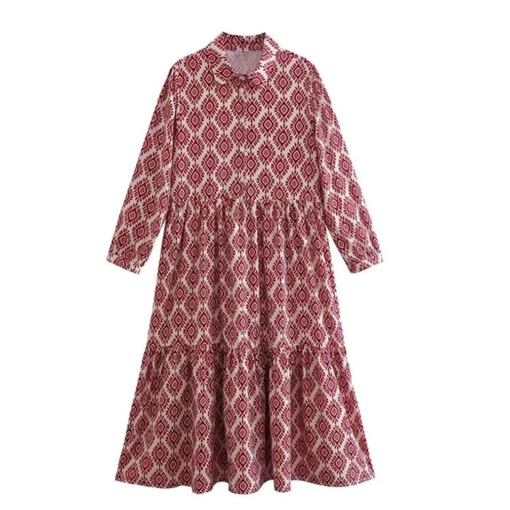 Jacqueline | Robe à manches longues avec motif géométrique