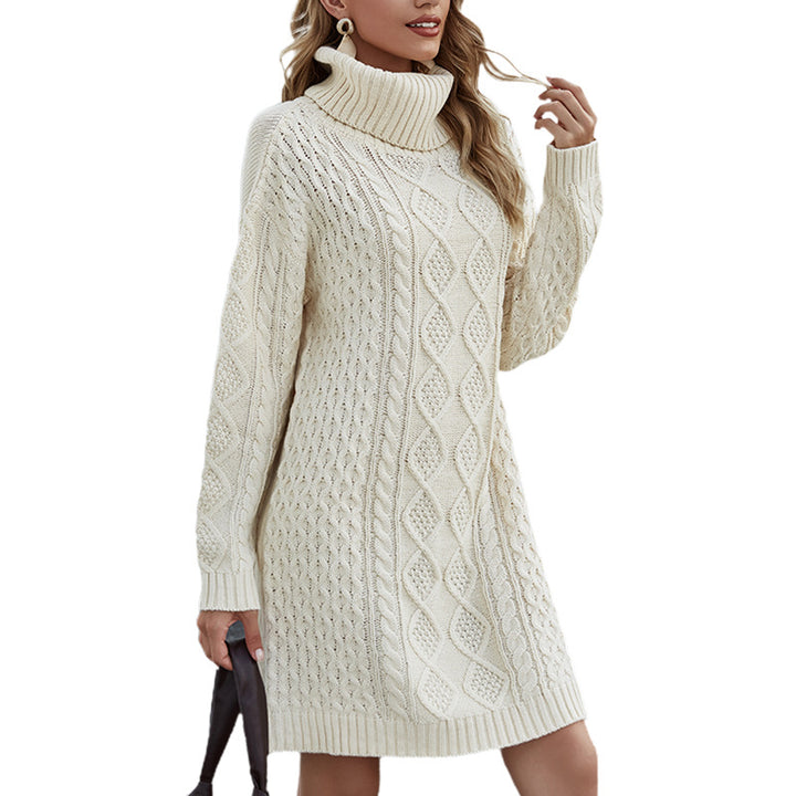 Leona | Robe pull en tricot beige pour femmes