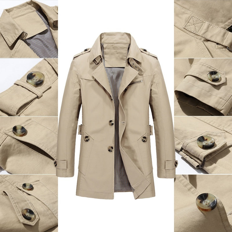 Vishnu | Trench-Coat Classique à Double Boutonnage pour hommes