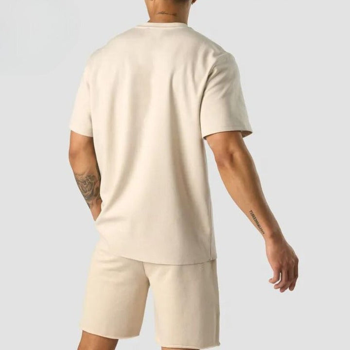 Noah | Beige Oversized Ensemble d'Été pour Hommes