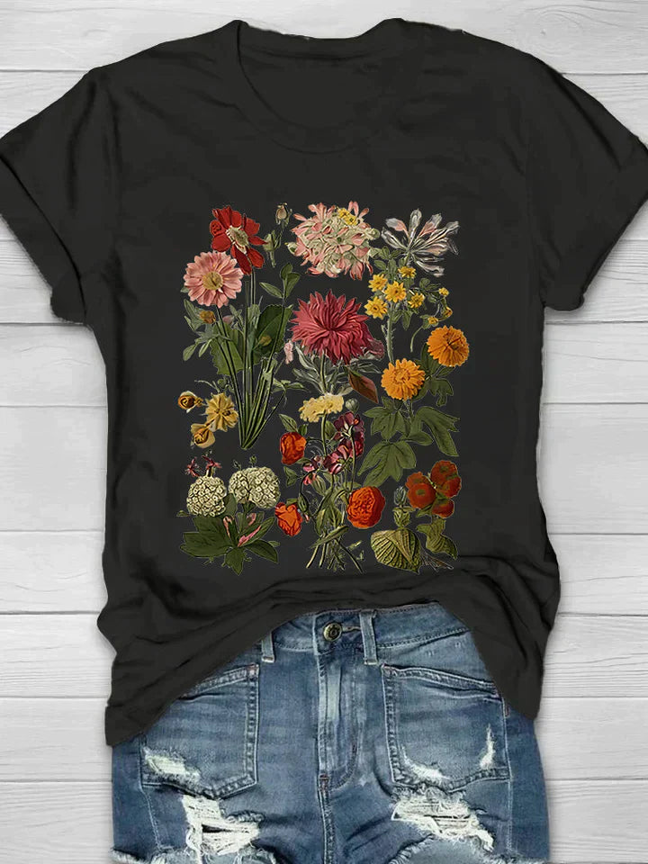 Camila | T-shirt Vintage pour Femme avec Imprimé Floral