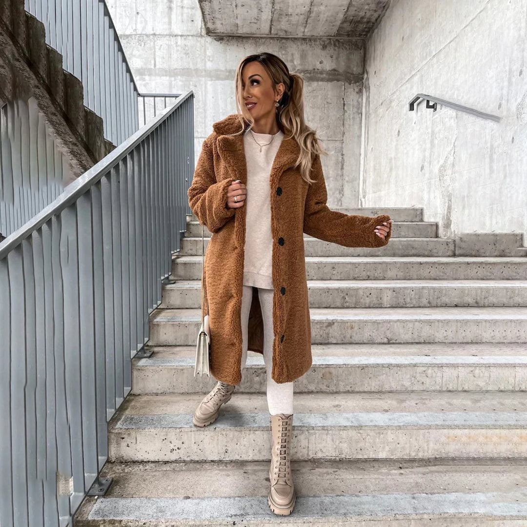 Vienna | Long manteau en teddy pour femmes