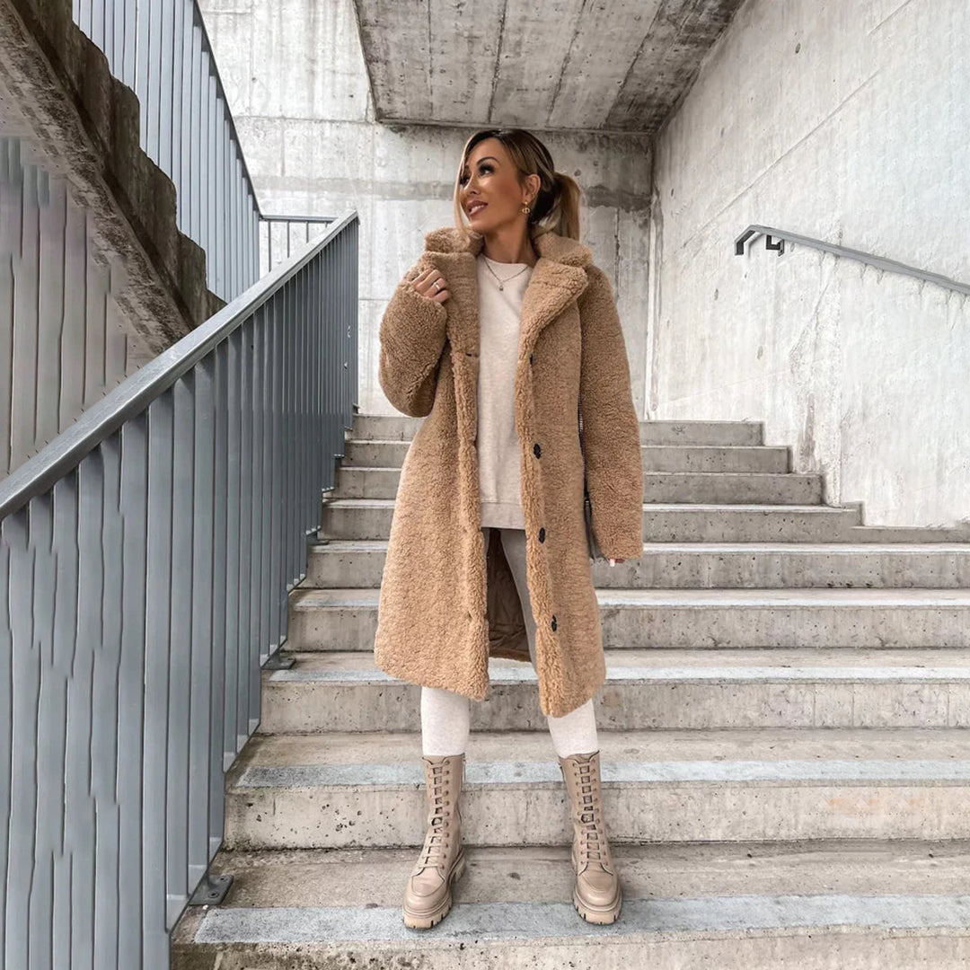 Vienna | Long manteau en teddy pour femmes