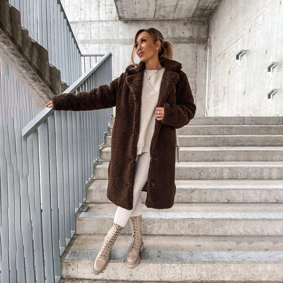 Vienna | Long manteau en teddy pour femmes