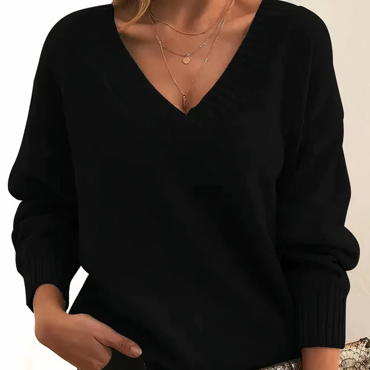 Jayleen | Pull élégant avec design col en V pour femme