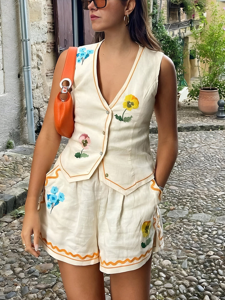 Karla | Ensemble léger sans manches gilet et short pour femme