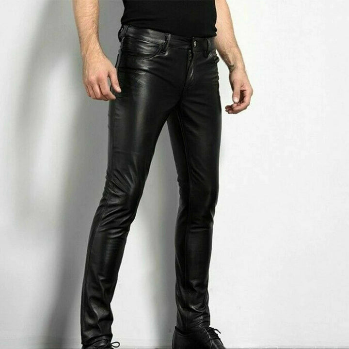 Johnny | Pantalon en similicuir noir pour hommes