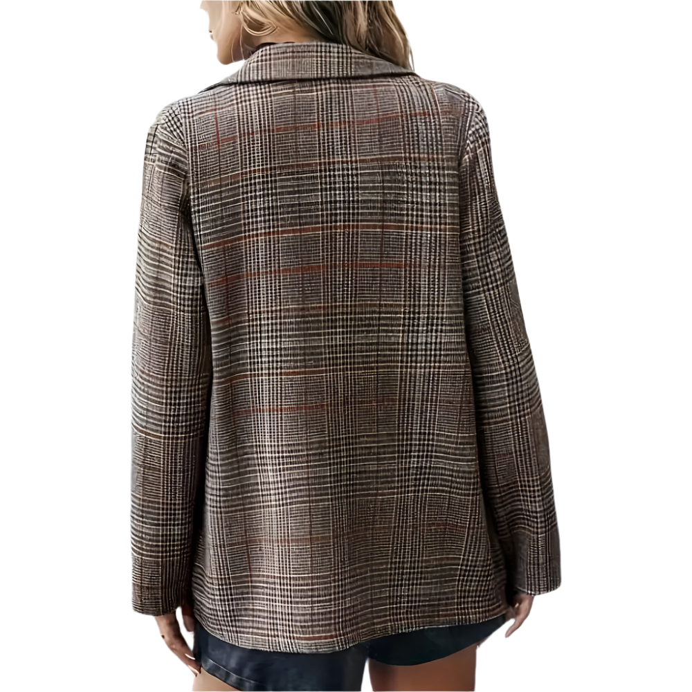 Lilah | Blazer Décontracté à Carreaux avec Motif Tweed pour Femmes