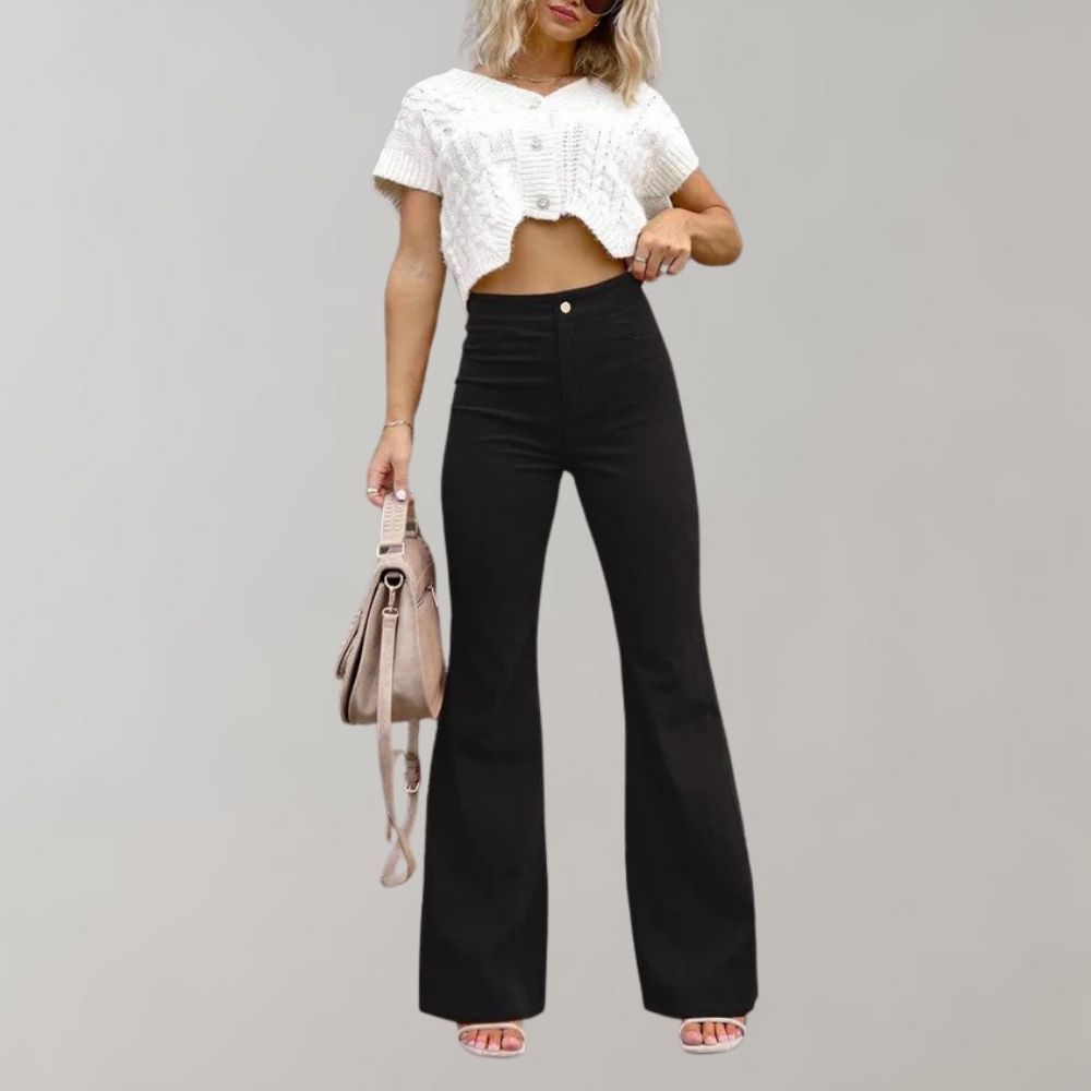 Cassie | Pantalon tendance en velours côtelé évasé