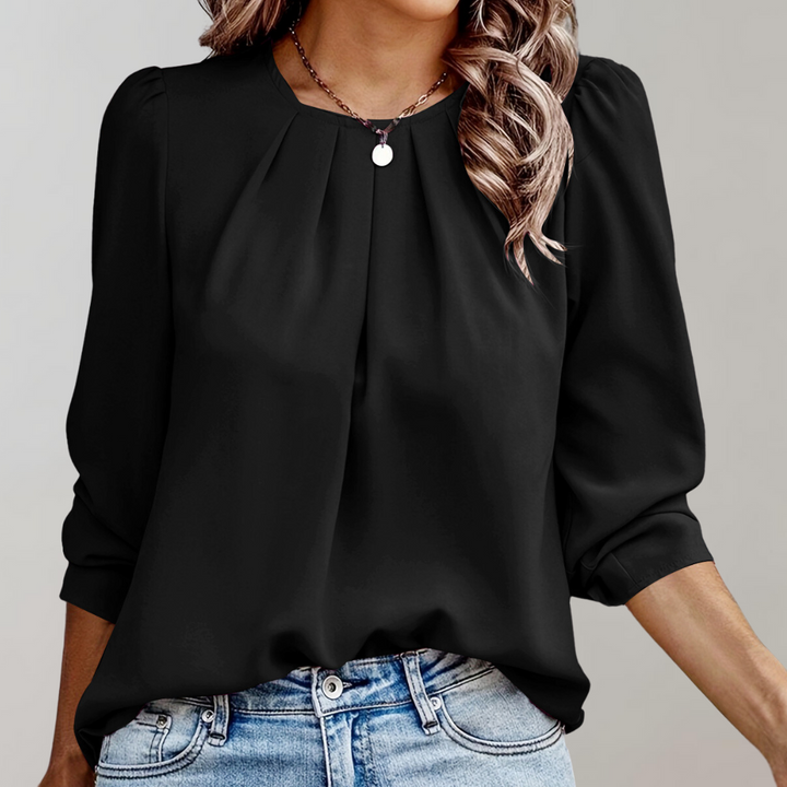 Evelyn | Blouse Femme à Manches Bouffantes Plissées