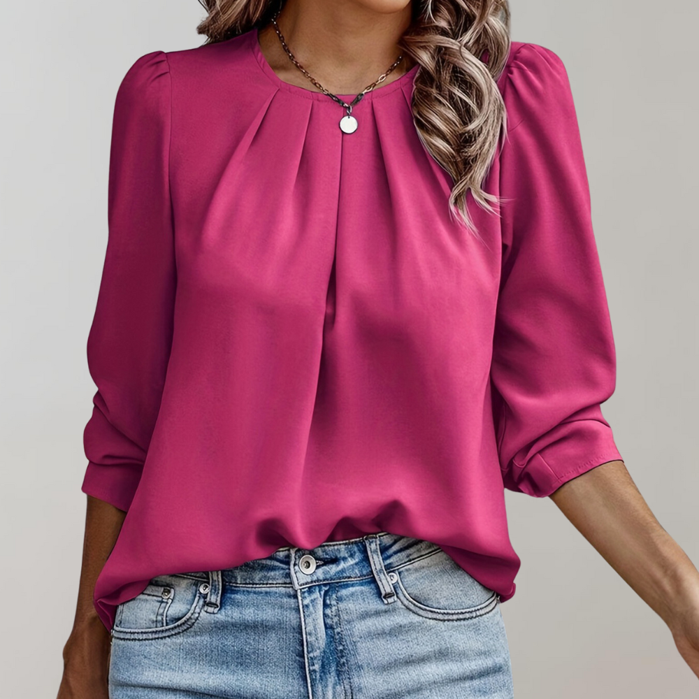 Evelyn | Blouse Femme à Manches Bouffantes Plissées