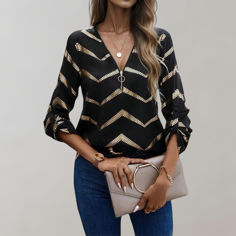 Hailey | Blouse à Fermeture Éclair Mode avec Coupe Confort pour Femmes