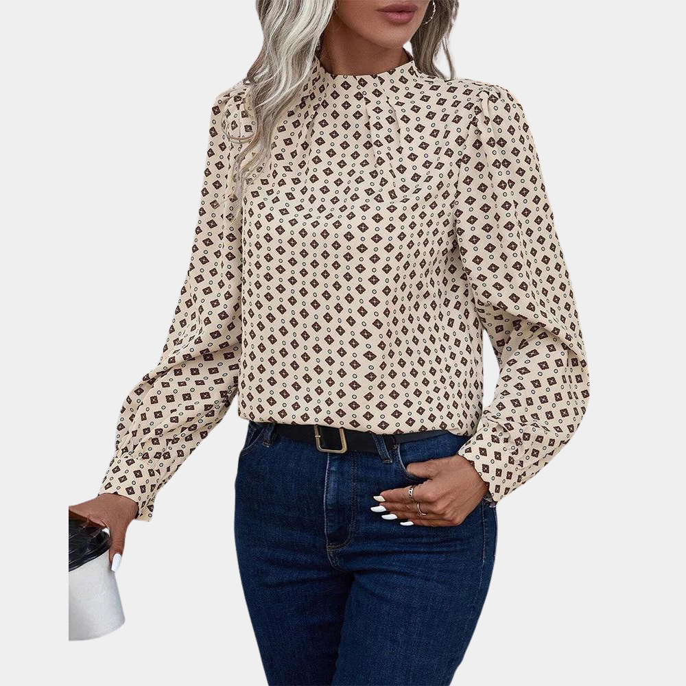 Kaleah | Blouse à imprimé vintage avec coupe confortable pour femmes