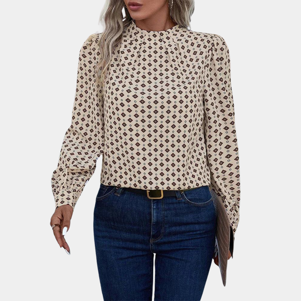 Kaleah | Blouse à imprimé vintage avec coupe confortable pour femmes