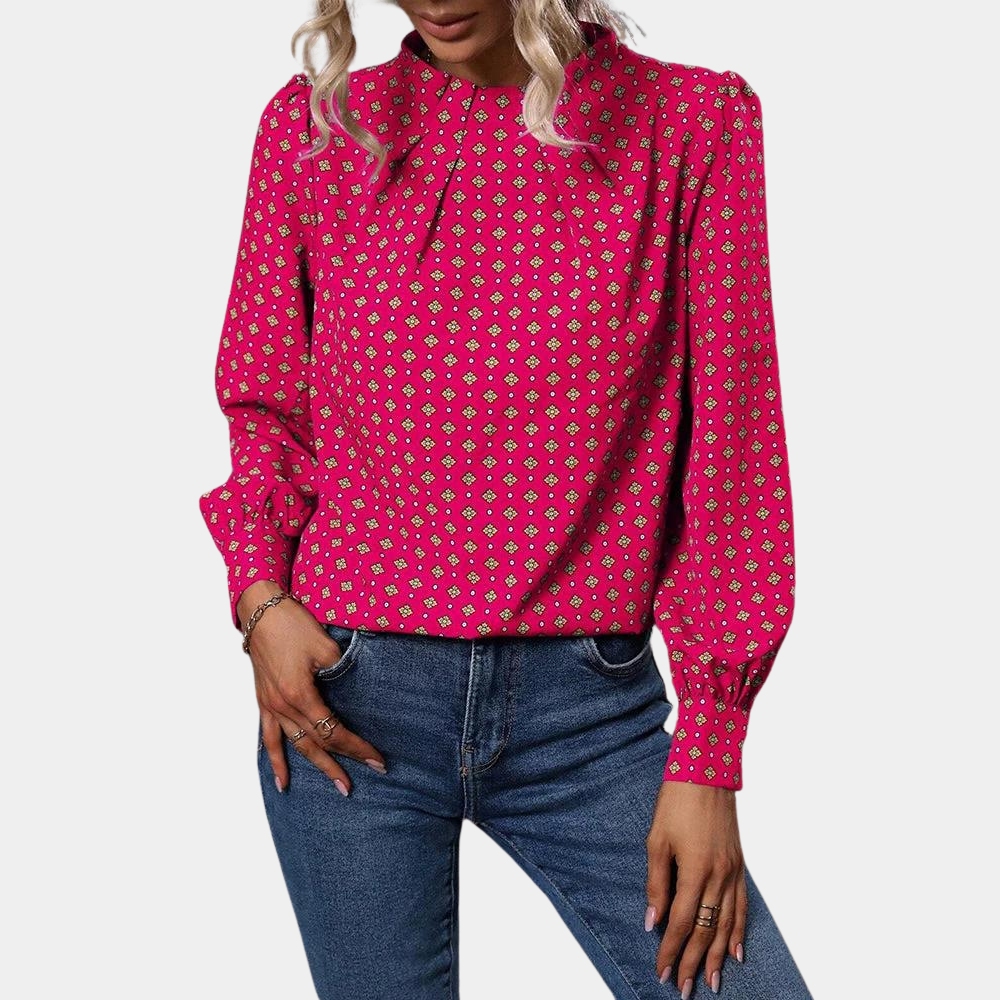 Kaleah | Blouse à imprimé vintage avec coupe confortable pour femmes