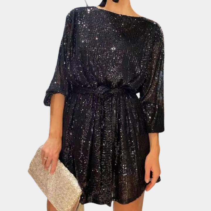 Angelie | Robe Glamour en Sequins avec Élégants Volants pour Femmes