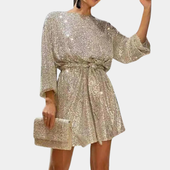 Angelie | Robe Glamour en Sequins avec Élégants Volants pour Femmes