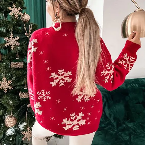 Adelyn | Pull de Noël en flocon de neige pour femmes, pour l'hiver