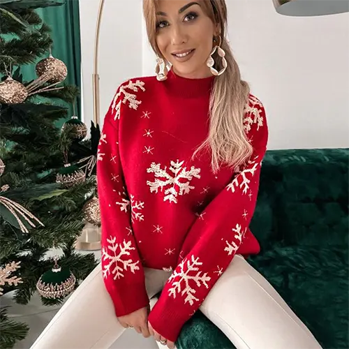 Adelyn | Pull de Noël en flocon de neige pour femmes, pour l'hiver