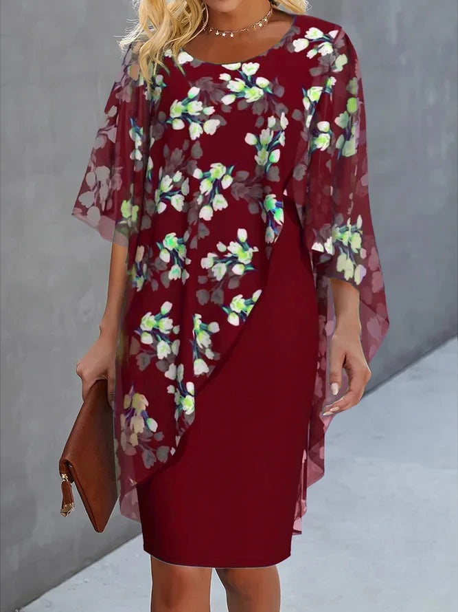 Lysiane | Robe en chiffon fleuri pour femme