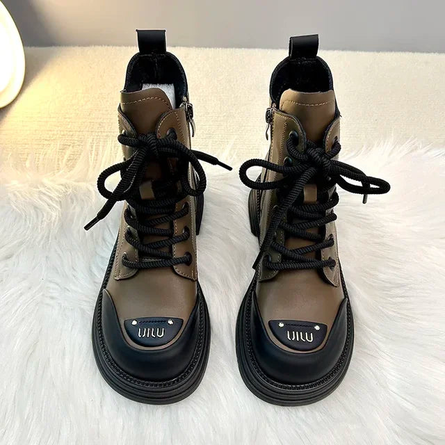 Naomi | Bottes Durables à Lacets pour Femmes Toutes Saisons