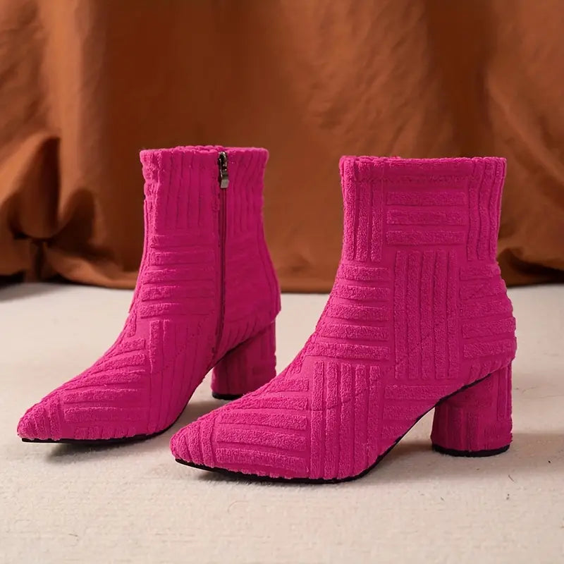 Oriana | Bottes à talon épais unies pour femmes