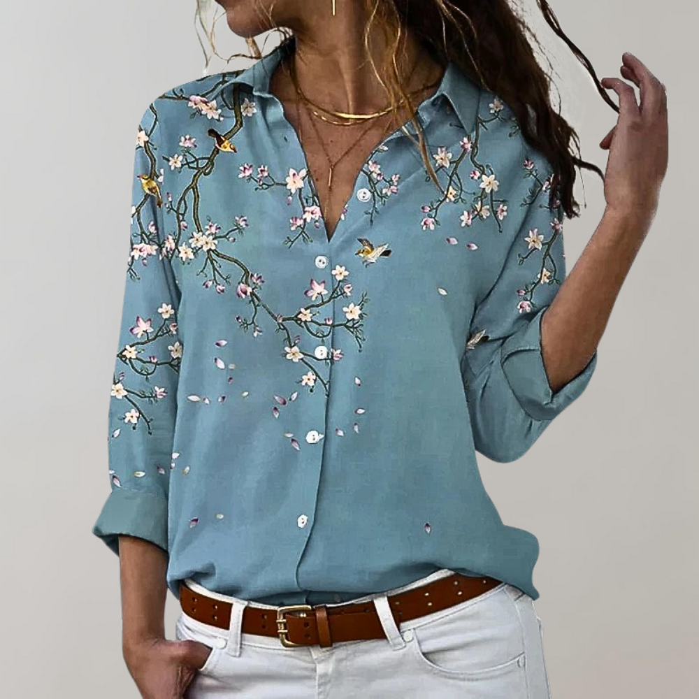 Fannie | Blouse Femme à Manches Longues et Imprimés Tendance