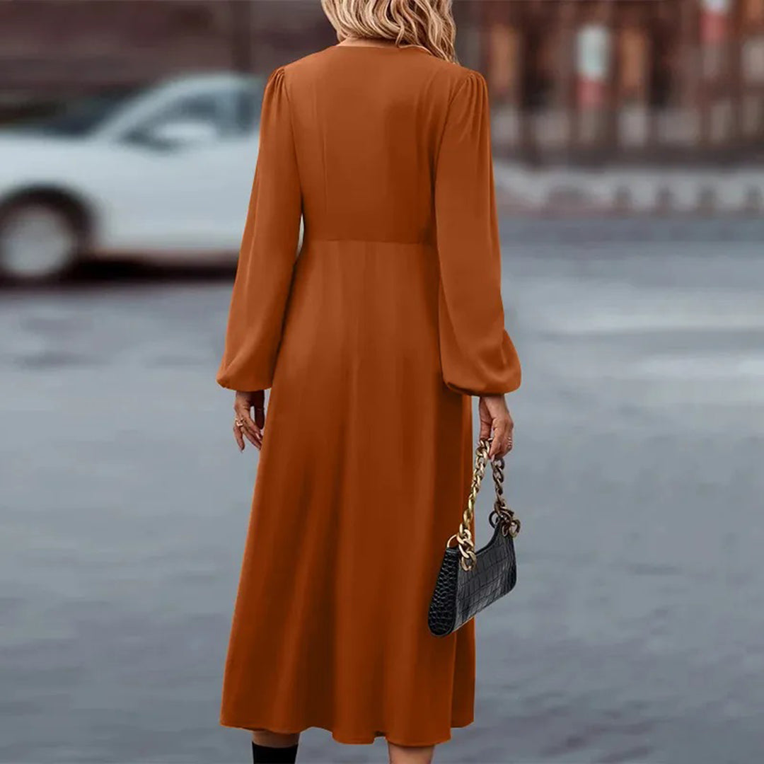 Noa | Robe à Manches Longues pour Femme au Style Chic d'Automne