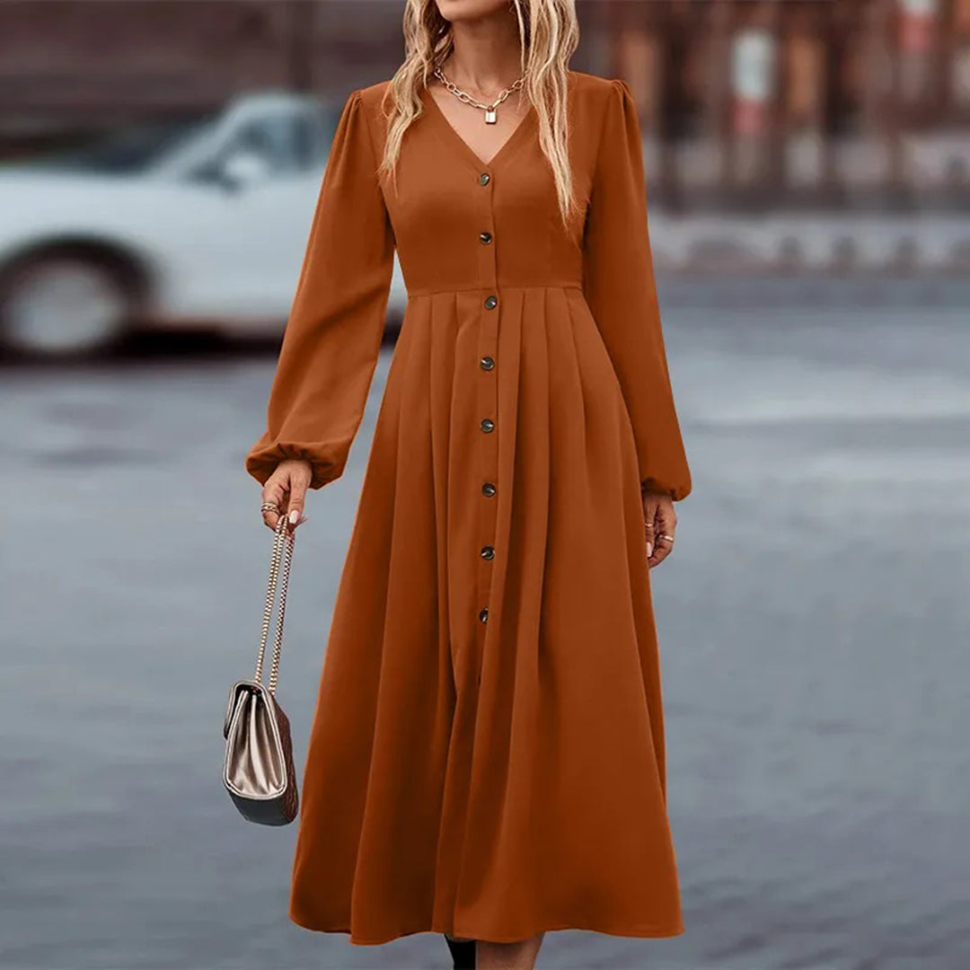 Noa | Robe à Manches Longues pour Femme au Style Chic d'Automne