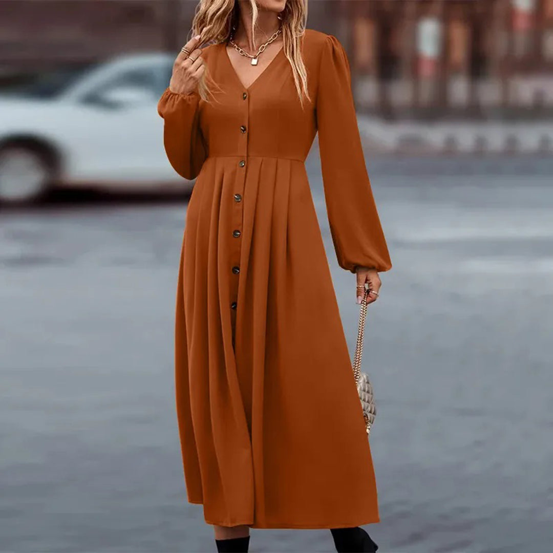 Noa | Robe à Manches Longues pour Femme au Style Chic d'Automne