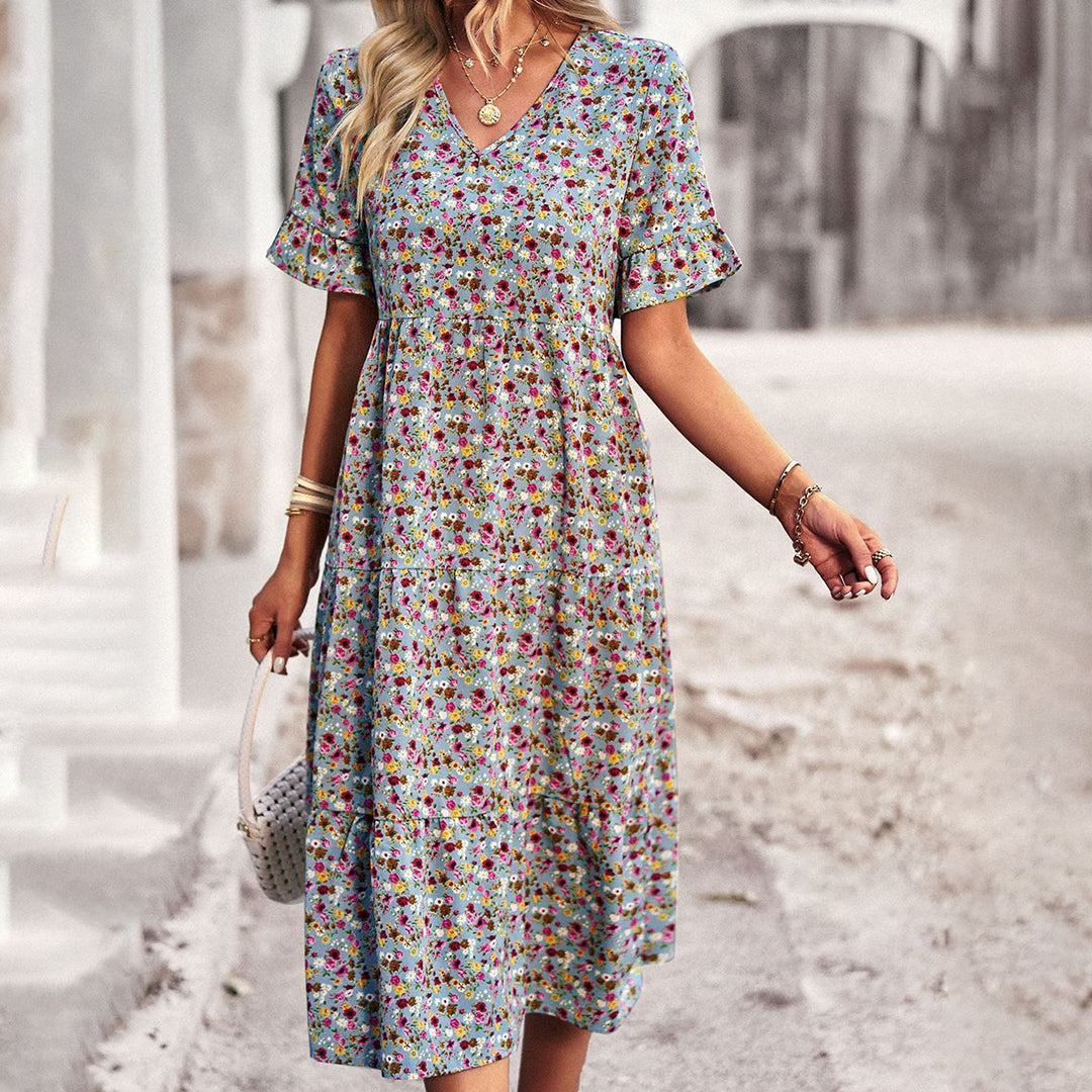 Athena | Robe Midi Florale pour Femme