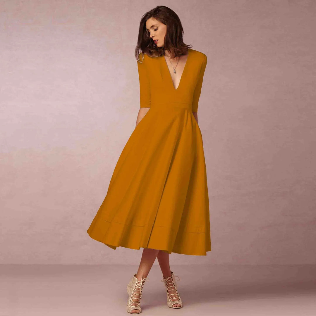 Norma | Robe de Soirée Midi Élégante et Intemporelle pour Femmes