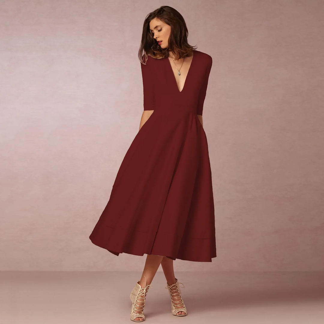 Norma | Robe de Soirée Midi Élégante et Intemporelle pour Femmes