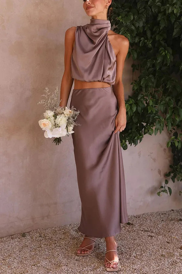 Nélia | Robe de soirée en satin