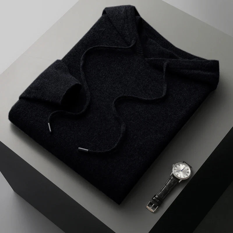 Amos | Sweat à capuche classique avec tricot luxueux pour hommes