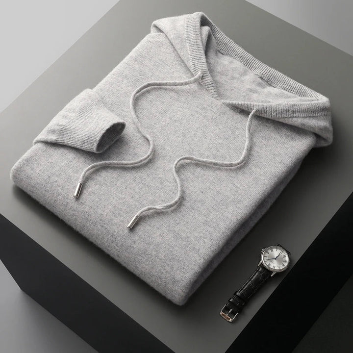 Amos | Sweat à capuche classique avec tricot luxueux pour hommes