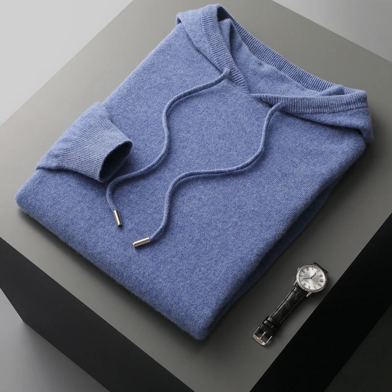 Amos | Sweat à capuche classique avec tricot luxueux pour hommes