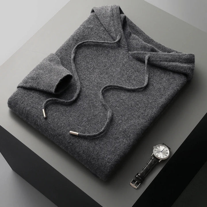 Amos | Sweat à capuche classique avec tricot luxueux pour hommes