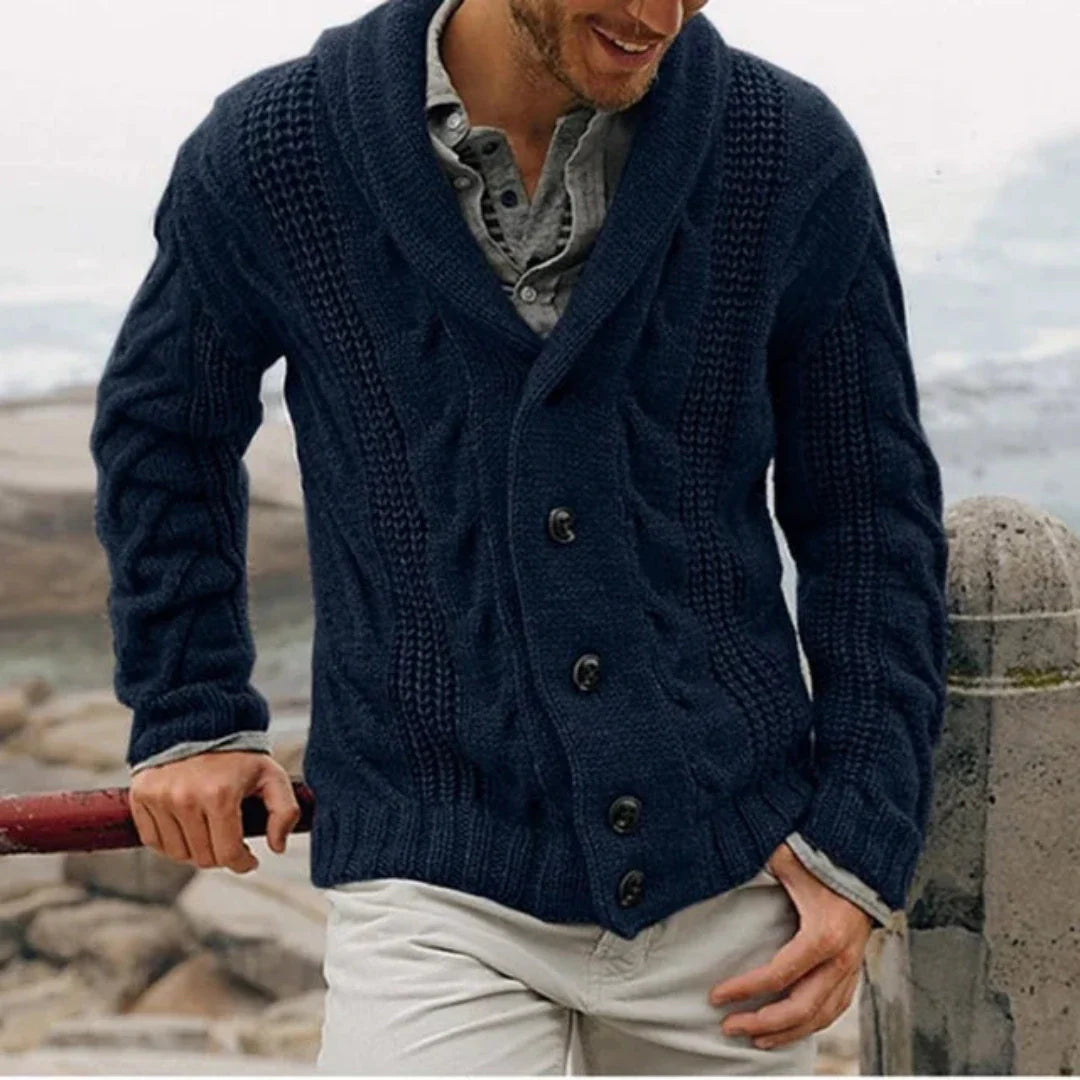 Harizo | Cardigan à maille torsadée avec manches longues pour homme