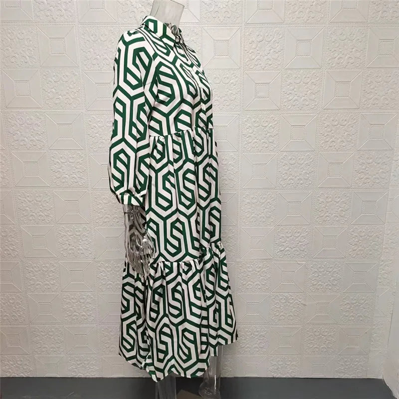 Jacqueline | Robe à manches longues avec motif géométrique