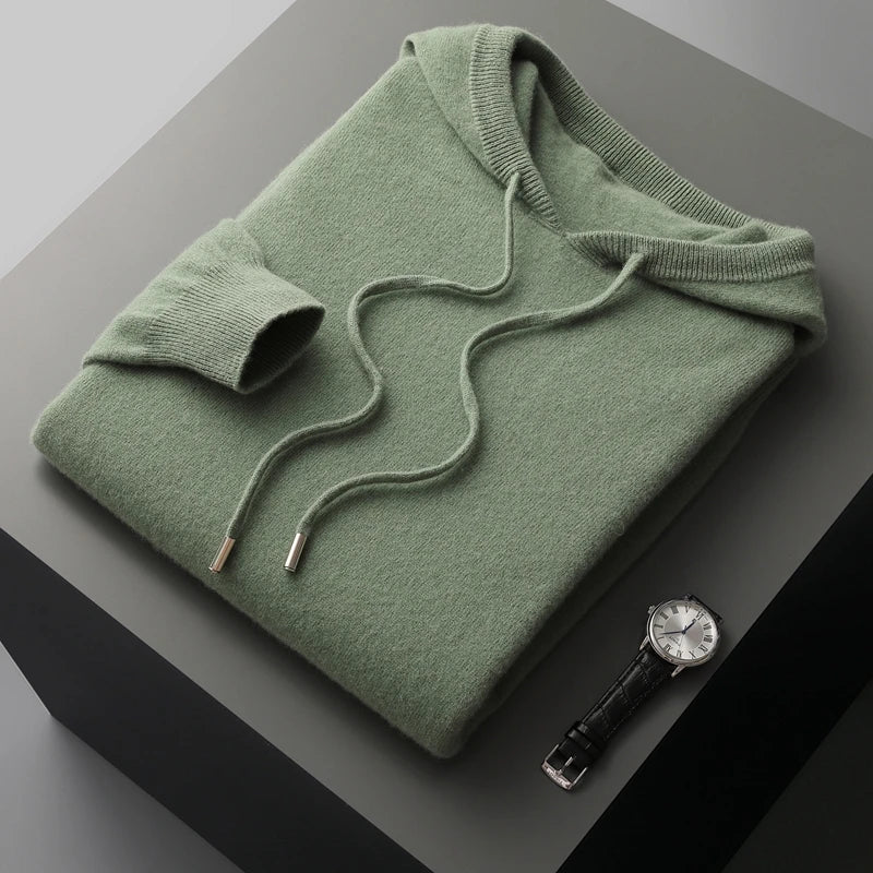 Amos | Sweat à capuche classique avec tricot luxueux pour hommes