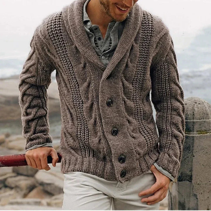 Harizo | Cardigan à maille torsadée avec manches longues pour homme