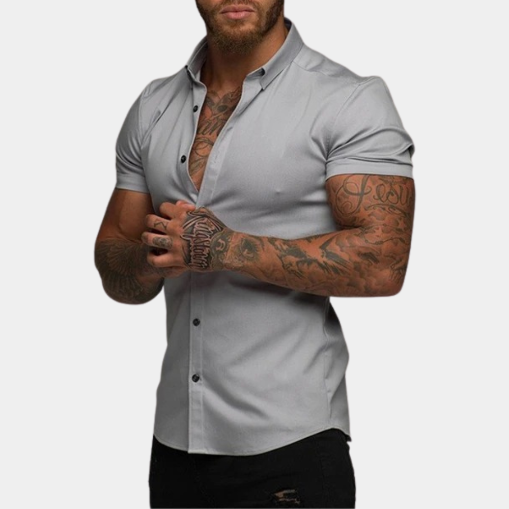 Simon | Chemise à manches courtes polyvalente et premium pour hommes