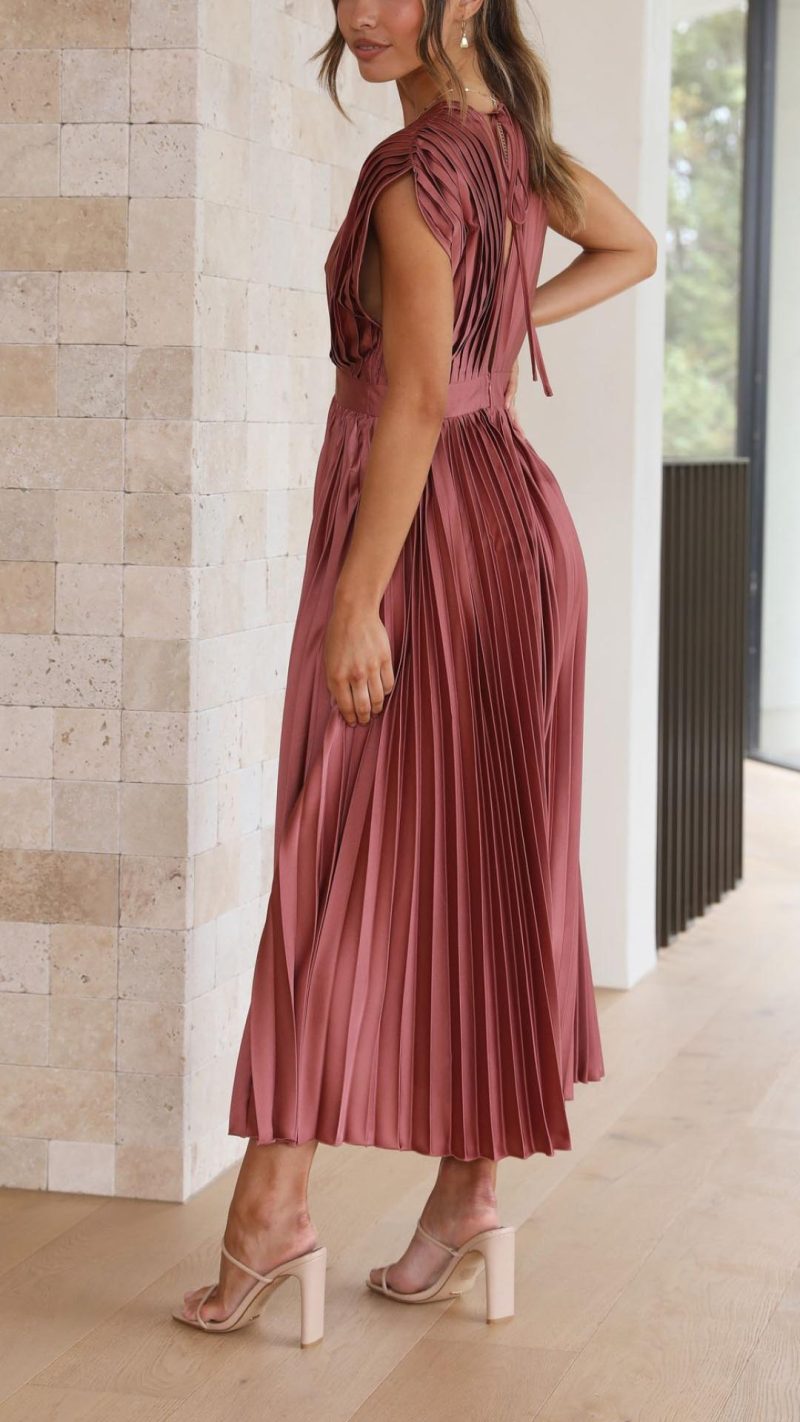 Madilynn | Robe Midi Plissée Légère et Envoûtante pour Femme