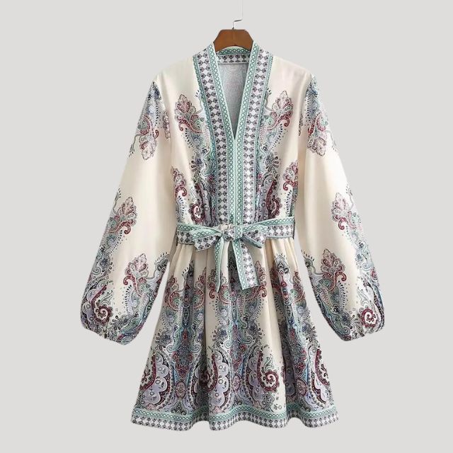 Magnolia | Mini Robe Paisley pour Femmes