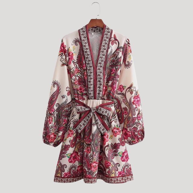 Magnolia | Mini Robe Paisley pour Femmes