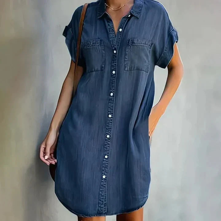 Inara | Robe chemise unie élégante pour femmes