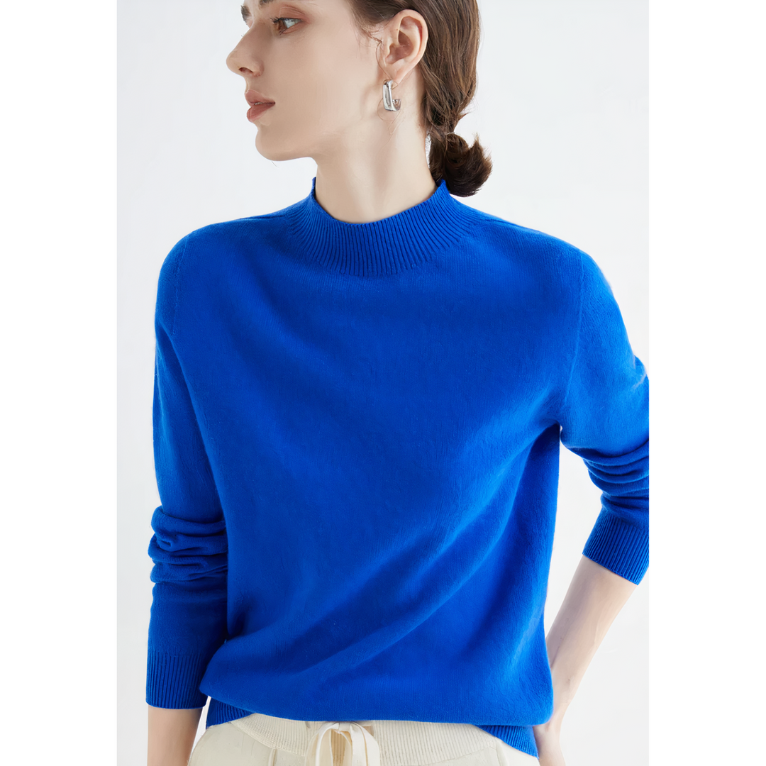 Annalee | Pull Doux Tricoté avec Col Mi-Haut pour Femme