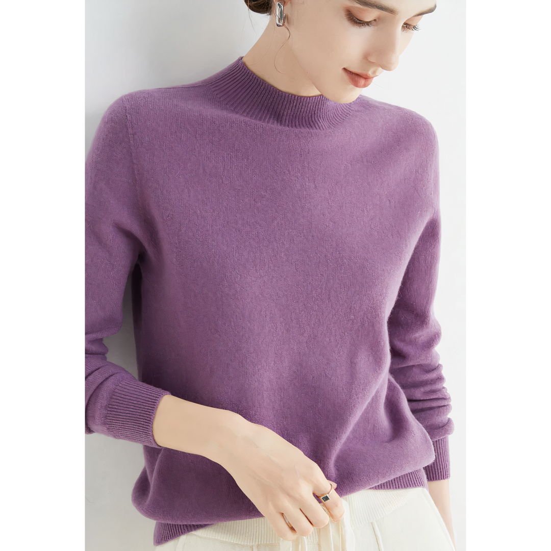 Annalee | Pull Doux Tricoté avec Col Mi-Haut pour Femme